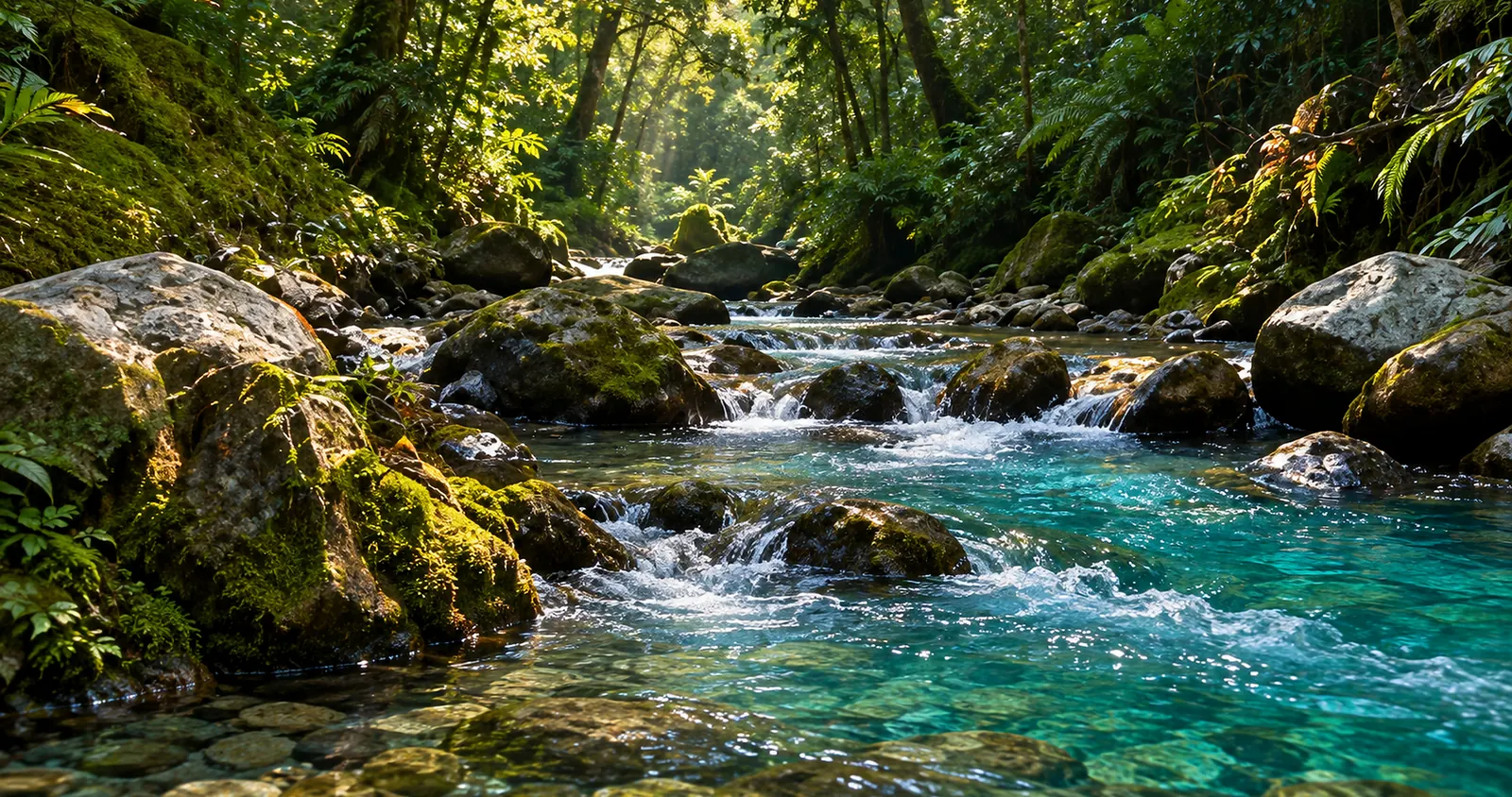 Quebrada entre rocas y vegetación